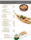 Menu Panasia - Les sashimis, sushis, makis...