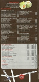 Menu Yoki sushi - Carte vins et boissons