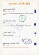 Menu Baranaan - Les Streets cocktails