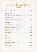 Menu Baranaan - Les rhums