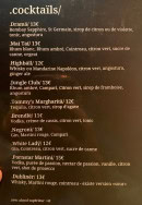Menu Dramä - Extrait de la carte