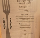 Menu La grisette - Le menu