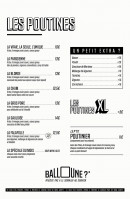 Menu La Poutinerie - Les poutines 