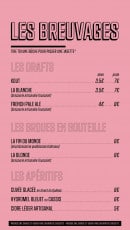 Menu La Poutinerie - Les breuvages 