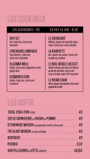 Menu La Poutinerie - Les cocktails, les softs ...