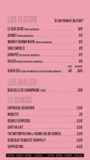 Menu La Poutinerie - Les élixirs, les bulles ...