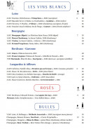 Menu Les enfants perdus - Les vins  blancs