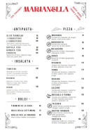 Menu Marianella - Les antipastis, pizzas, ...