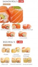 Menu Sushi Rama - Les saumon roll' s et eggs roll' s