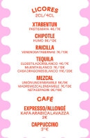 Menu Taco Mesa - Les cafés, tequila, ...