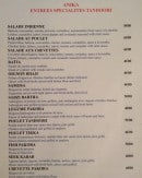 Menu Anika - Les entrées Spécialités tandoori
