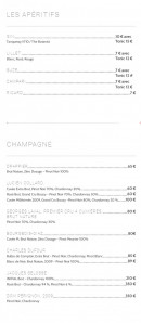 Menu Automne - Les aperitifs, champagnes et blancs