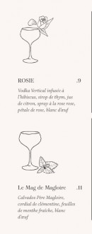 Menu Brasserie Rosie - Les cocktails