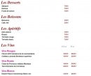 Menu Chez Jojo - Les desserts, boissons