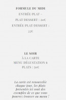 Menu JJ Beaumarchais - Les menus