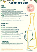 Menu Les Bariolés de Maud - Carte des vins