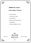 Menu Maison Bastille - Le brunch