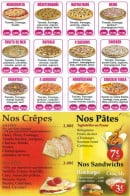 Menu O Pacha - Les pizzas, les crêpes, les pâtes et les sandwichs