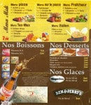 Menu O Pacha - Les menus pizzas, les boissons, les desserts et les glaces