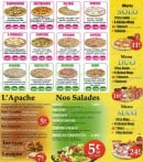 Menu O Pacha - Les pizzas suites, les salades, l'apache, le tex mex, le lasagne et les menus