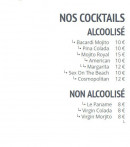 Menu Panamé - Les cocktails 