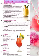 Menu Pho 168 - Cocktails et alcools