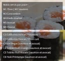 Menu Sushi Buffet - Les makis et californias