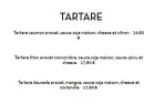 Menu Sushi Rainbow - Les tartares