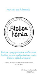 Menu Atelier Kemia - Carte et menu  Atelier Kemia  Paris