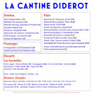 Menu La cantine diderot - La carte