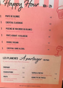 Menu La Marguerite - Happy hour et planche à partager