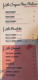 Menu La Marguerite - Les croque pains poilane, omelettes et desserts