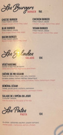 Menu La Marguerite - Les burgers, salades et pates