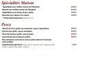 Menu La Stella - Les spécialités, poissons