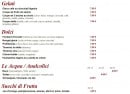 Menu La Stella - Les desserts, boissons