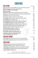 Menu Le globe - Les cocktails