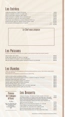 Menu Les Grandes Marches - A la carte