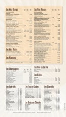 Menu Les Grandes Marches - Boissons