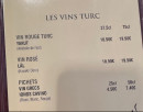 Menu Palace Grill - Les vins