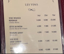 Menu Palace Grill - Les vins