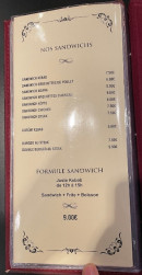 Menu Palace Grill - Les sandwichs