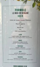 Menu Café d'Italie - Formule