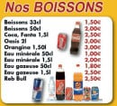 Menu Charlety Pizza - Les Boissons