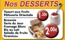 Menu Charlety Pizza - Les Desserts