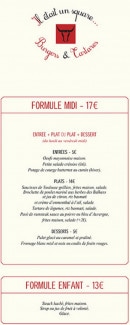 Menu Il était un square - Les formules