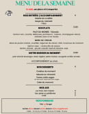 Menu Incubateur de Fraîcheur - Les menus de la semaine