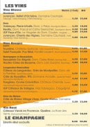 Menu L'Age d'Or - Les vins