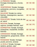 Menu Pizzeria del Gladiatore Subito - Les Pizzas suite