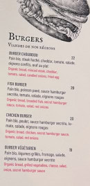 Menu Choubidou - Les burgers