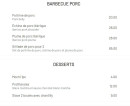 Menu Jjin - Les barbecues  porc et desserts